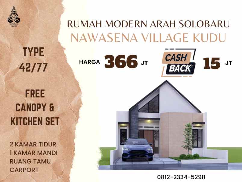 dijual rumah jl sawahan kudu baki