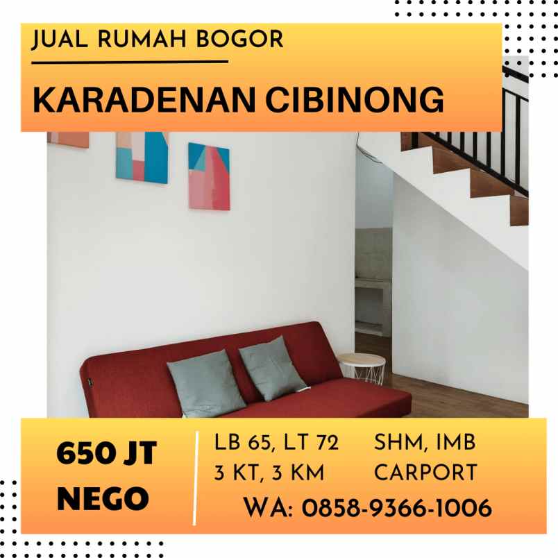 dijual rumah karadenan