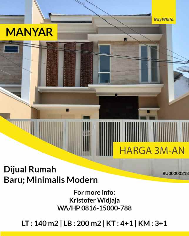 dijual rumah manyar kertoadi surabaya