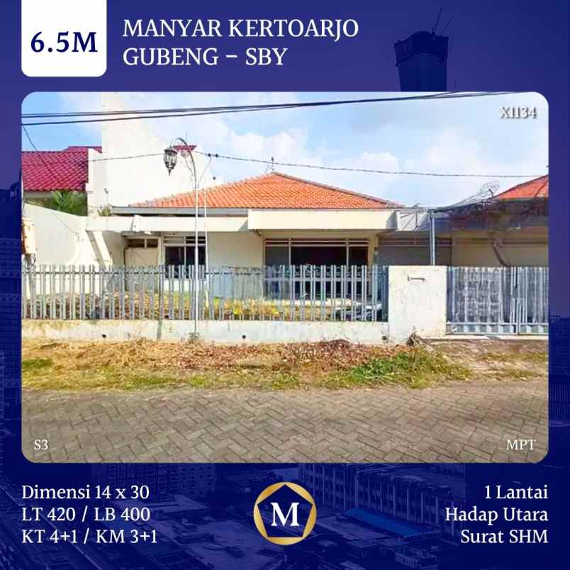 dijual rumah manyar kertoarjo