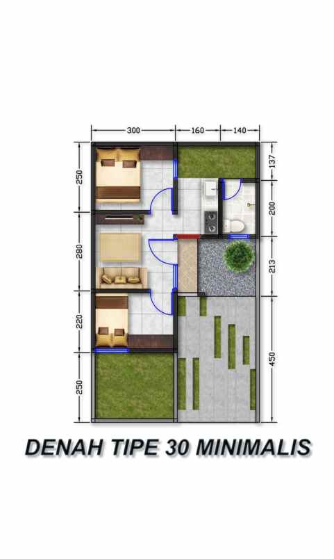 dijual rumah minimalis ada taman di bandung timur