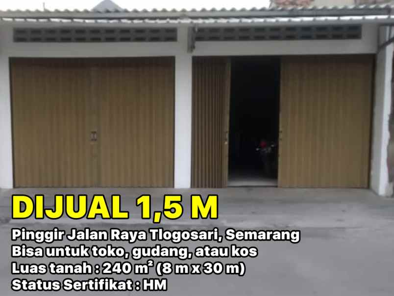 dijual rumah pinggir jalan raya