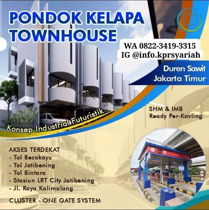 dijual rumah pondok kelapa