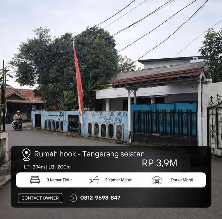 dijual rumah rempoa ciputat timur tangerang selatan