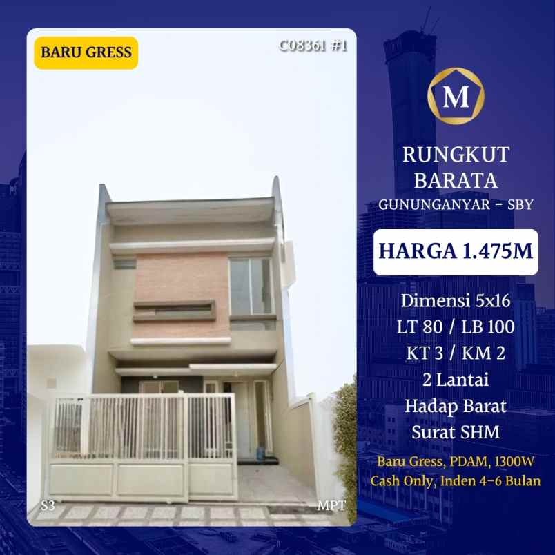 dijual rumah rungkut barata