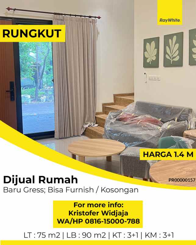 dijual rumah rungkut menanggal harapan