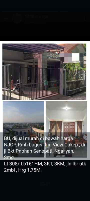 dijual rumah view ciamik di jl panembahan senopati