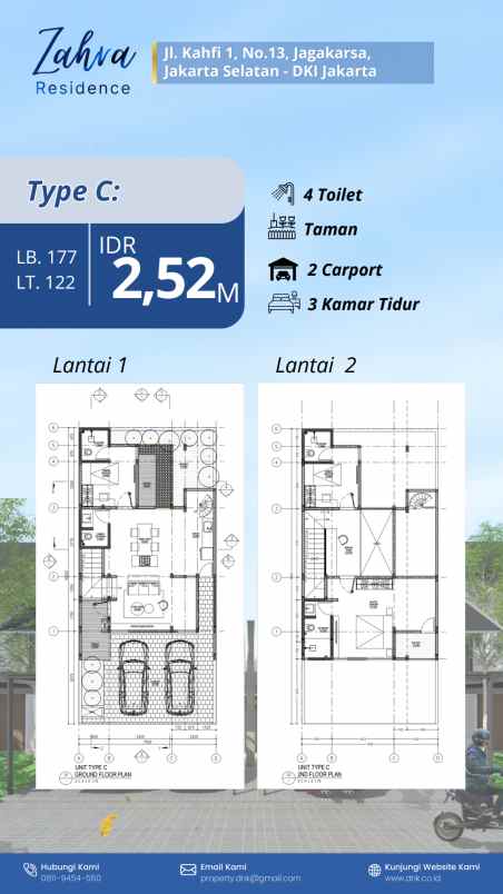 dijual rumah zara residence jl moh