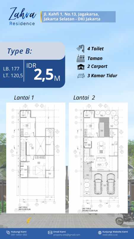 dijual rumah zara residence jl moh