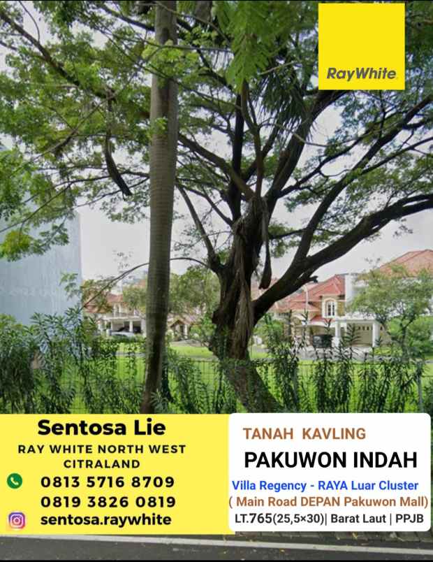 dijual tanah jalan pakuwon indah villa