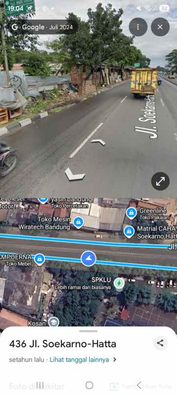 dijual tanah jl soekarno hatta