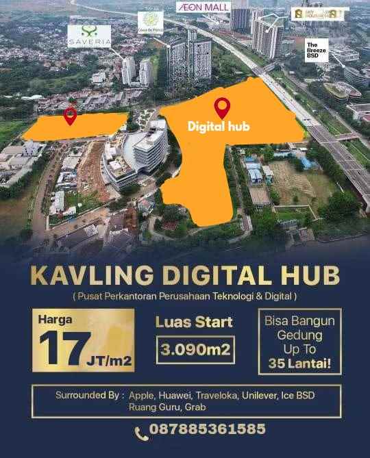 dijual tanah kavling komersial digital