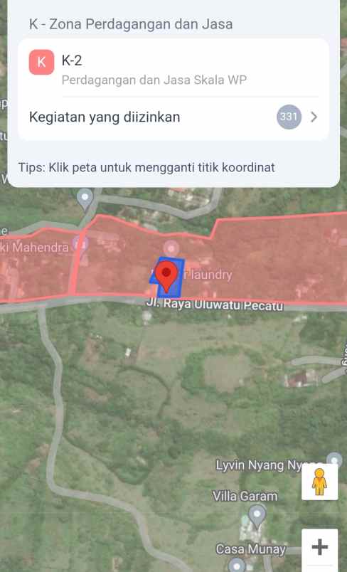 dijual tanah komersil lokasi pecatu bali