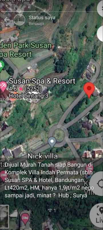 dijual tanah komplek villa indah permata
