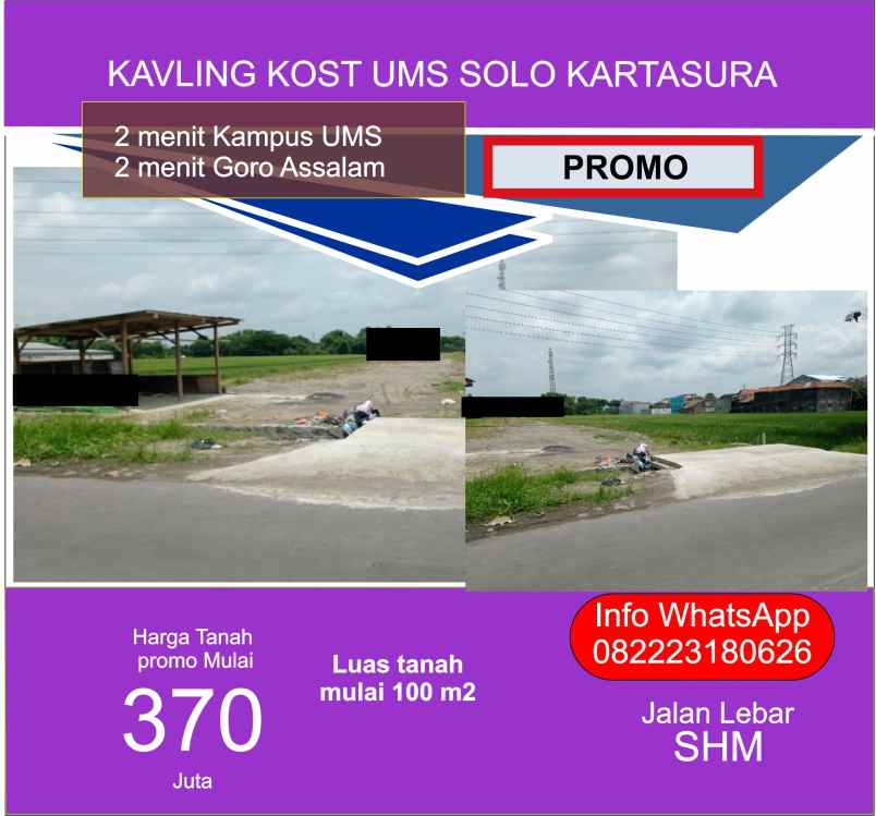 dijual tanah pabelan kartasura