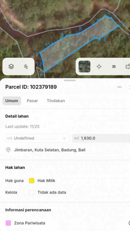 dijual tanah pantai balangan