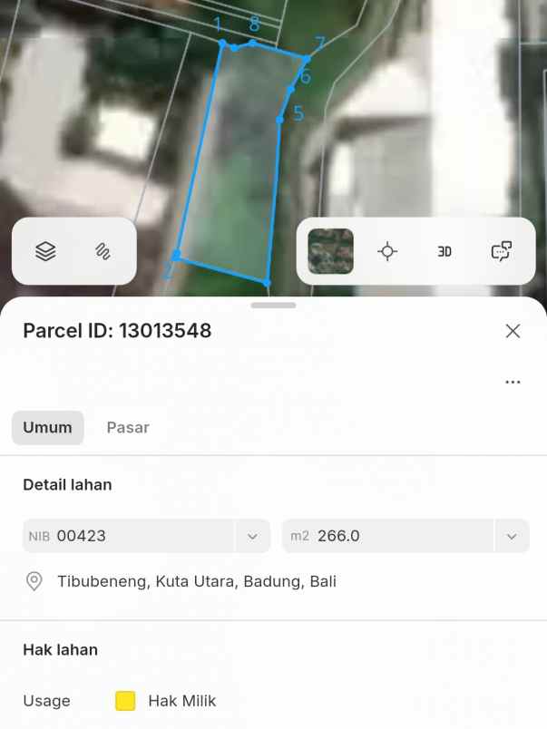 dijual tanah raya canggu