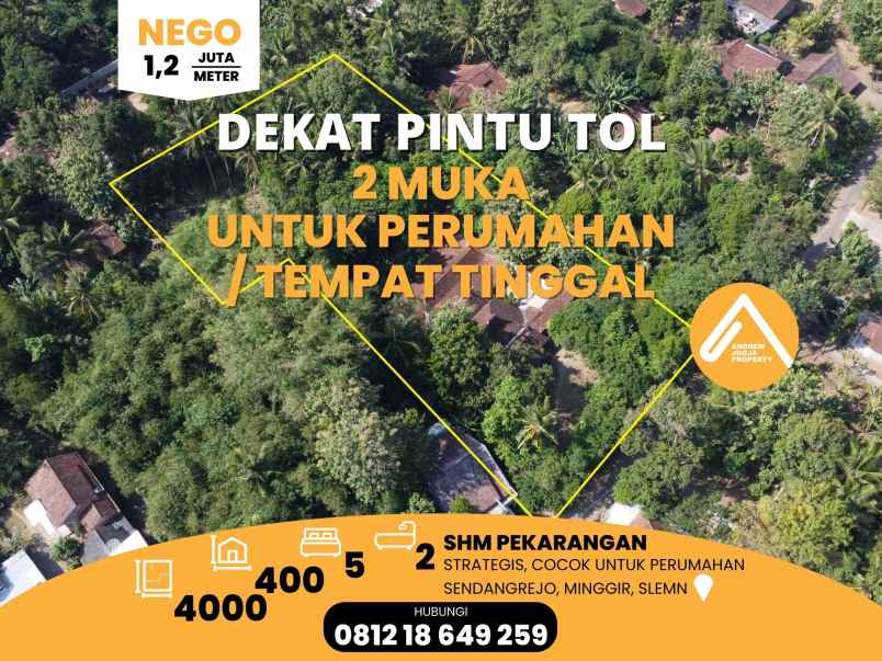 dijual tanah sendangrejo minggir sleman