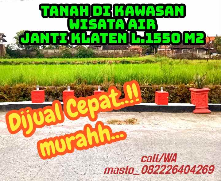 dijual tanah wisata air janti klaten