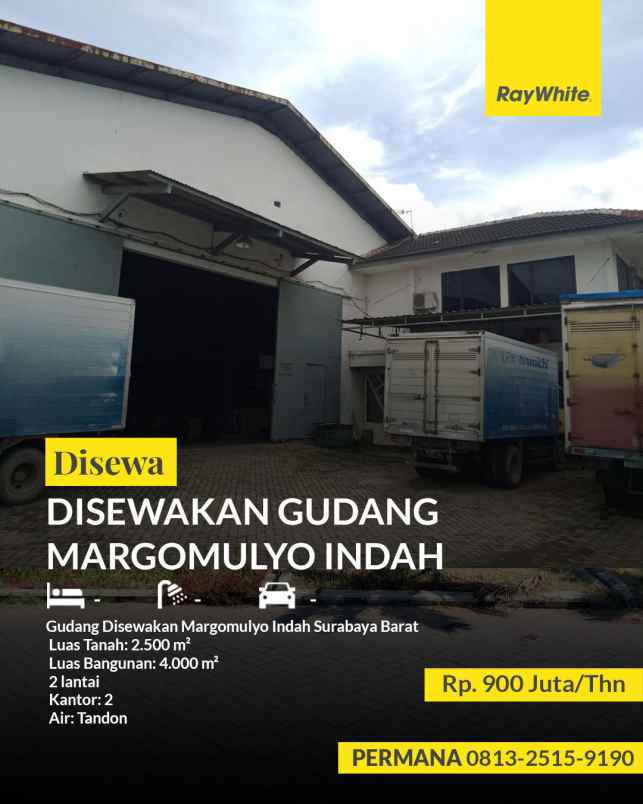 gudang disewakan margomulyo indah surabaya barat