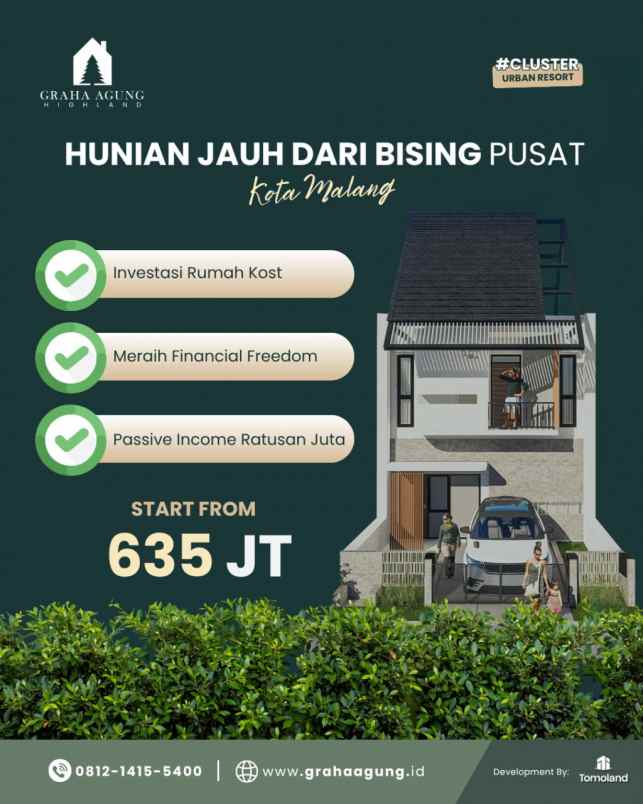hub hunian malang strategis dekat mall hiburan kota