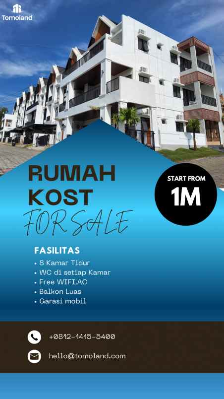 hub rumah kos full furnish malang