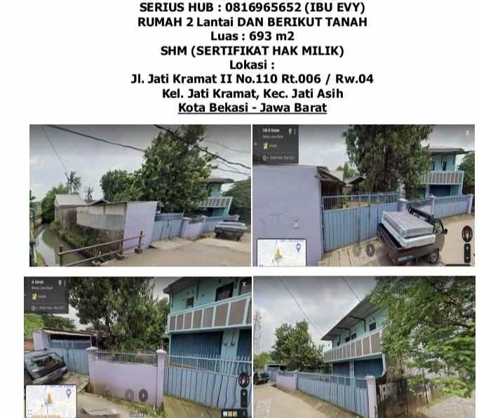 rumah 2 lantai dan berikut tanah