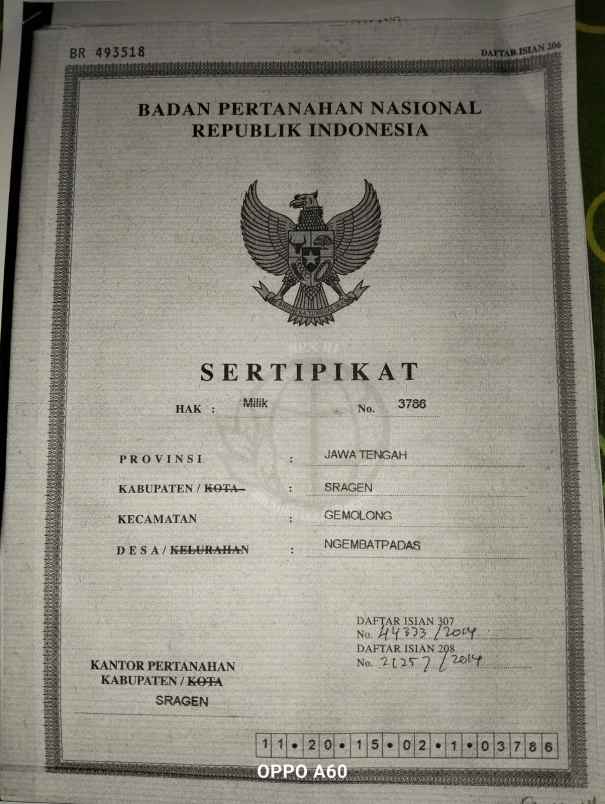 rumah bonus toko dijual cepat gemolong sragen jateng