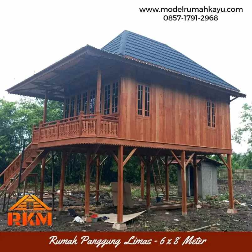 Rumah Kayu Panggung Limas 6x8 Meter