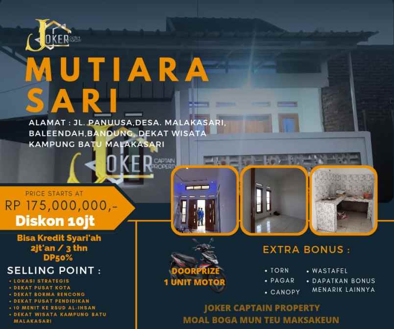 rumah murah minimalis berhadiah motor free furnished