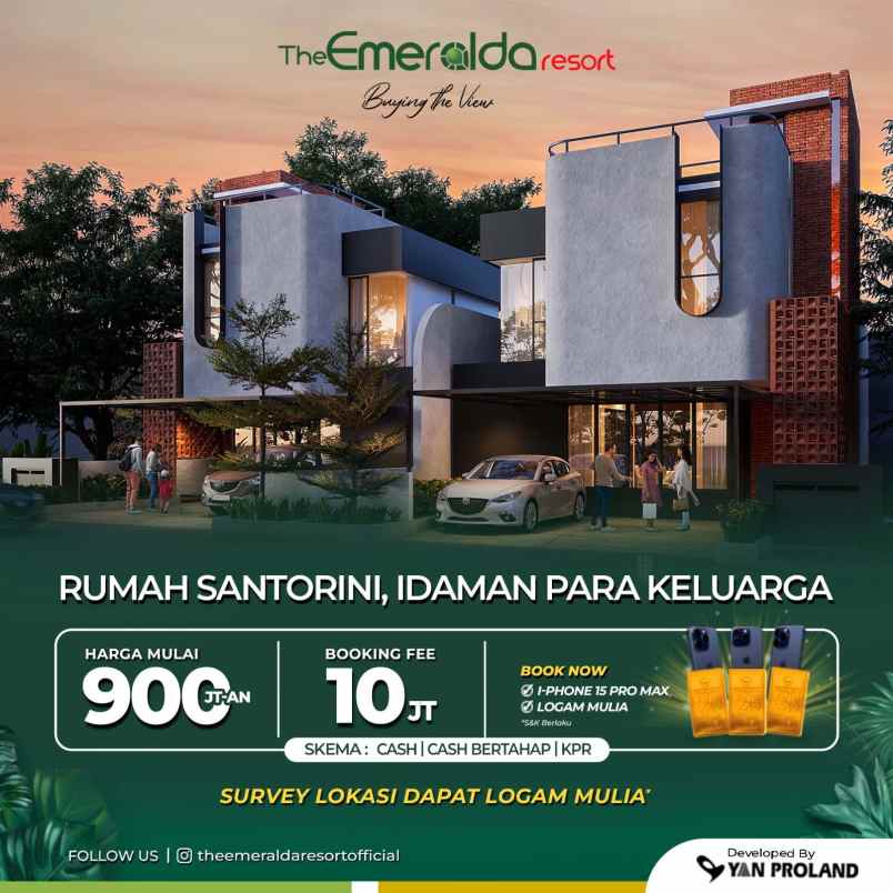 rumah resort di atas bukit dengan udara sejuk