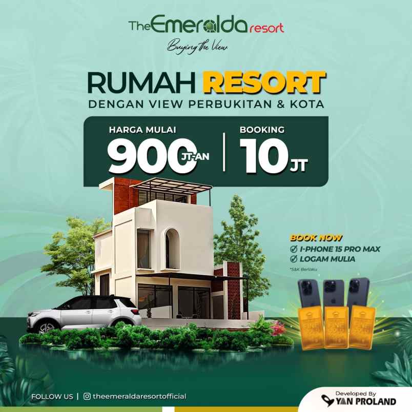 rumah resort di atas bukit dengan udara sejuk