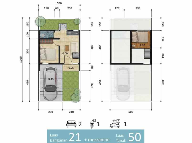 rumah scandinavian bonus mezanine di depok