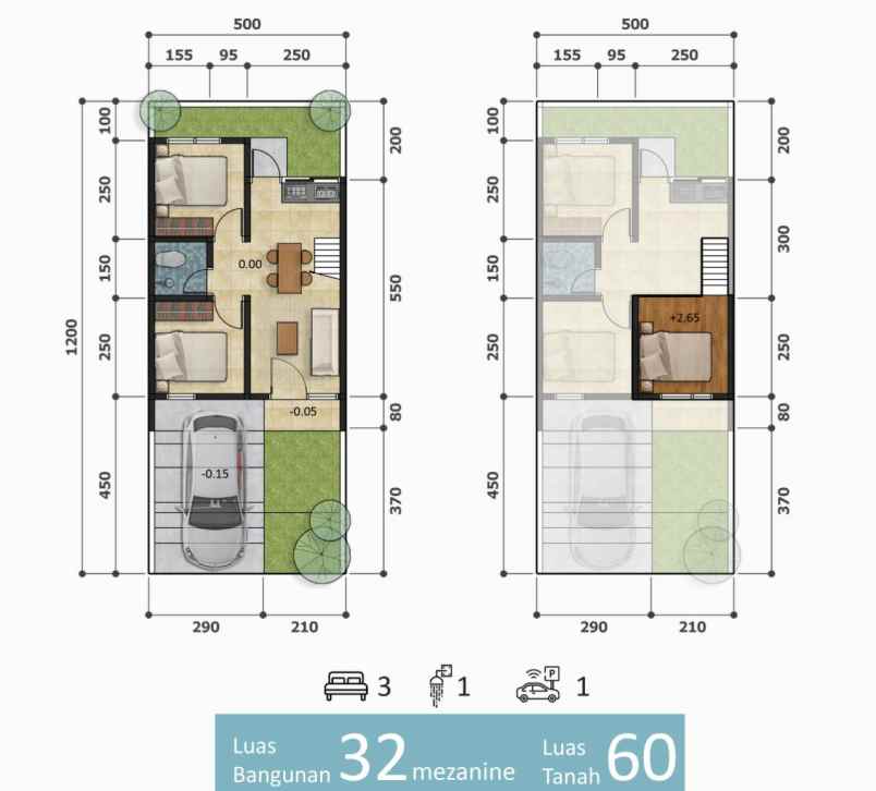 rumah scandinavian bonus mezanine di depok