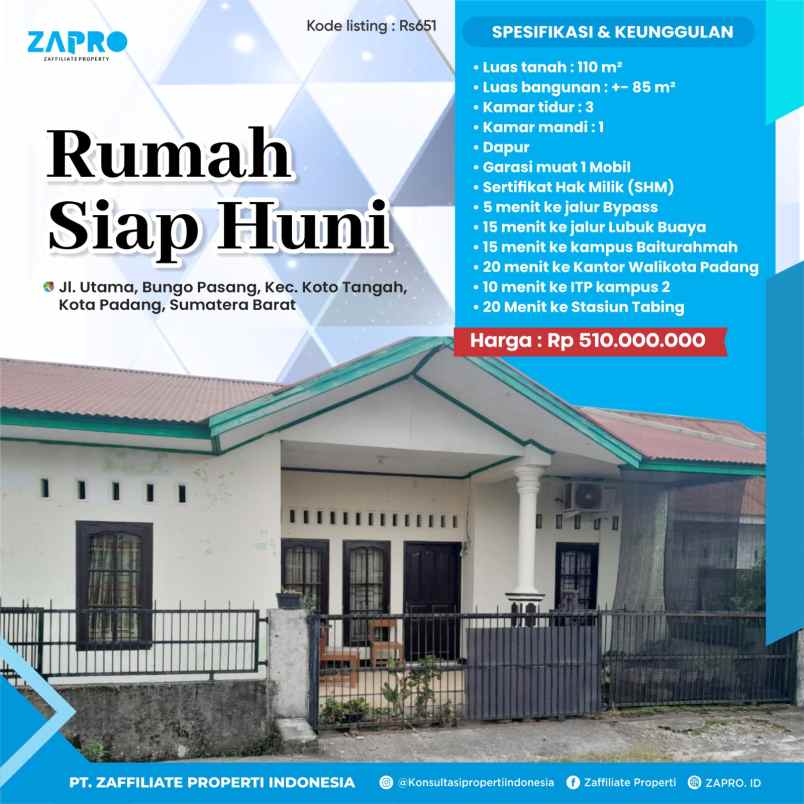 rumah siap huni di padang