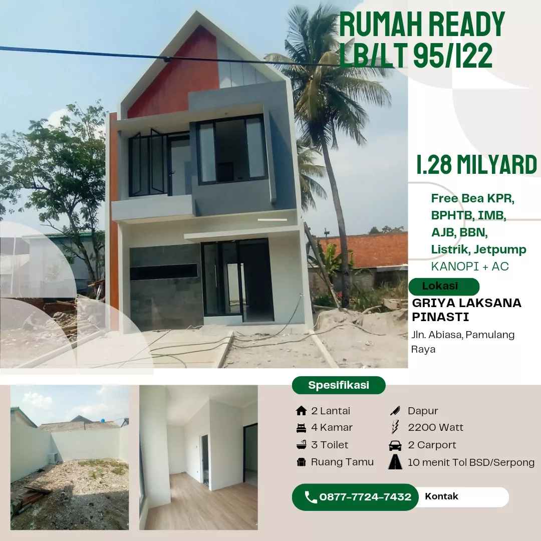 rumah siap huni dp 0 free bea2 pamulang serpong