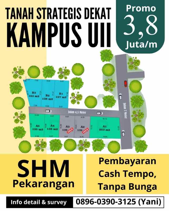 tanah dekat kampus uii jakal cocok dibangun kos