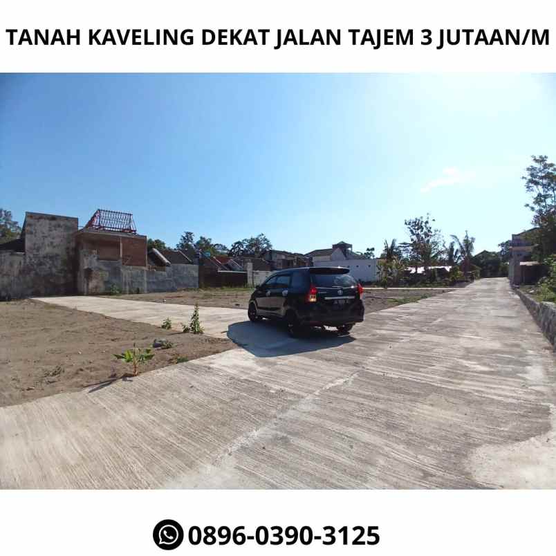 tanah kaveling dekat jalan tajem 3 jutaan m