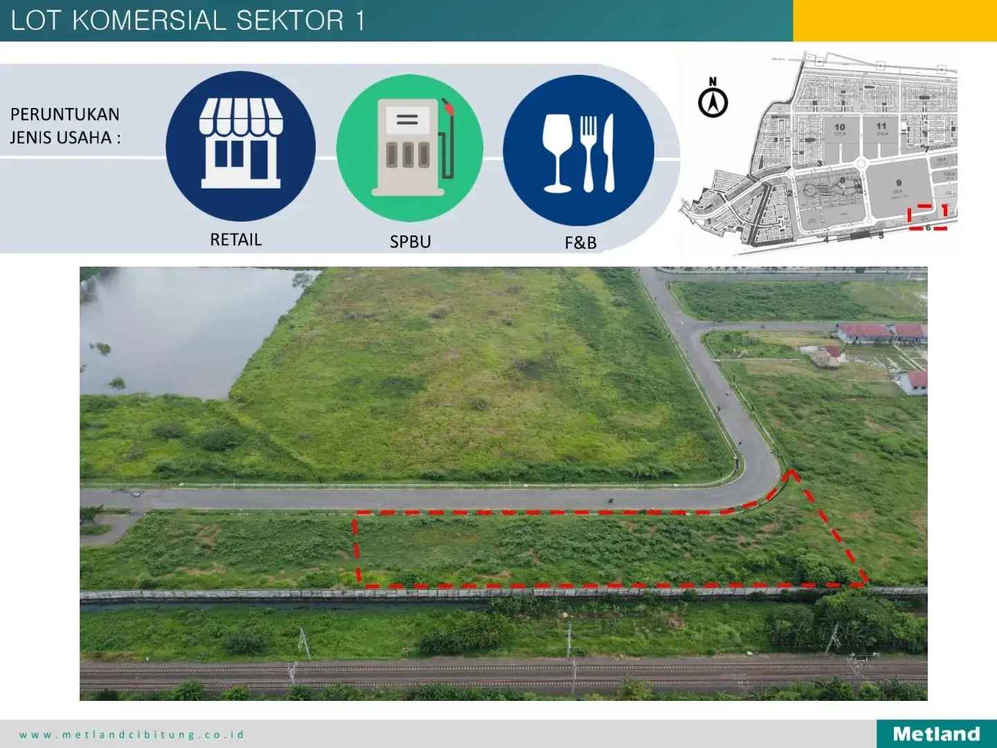 tanah kavling komersial di metland cibitung