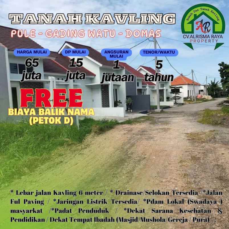 tanah kavling siap bangun dekat jalan propinsi