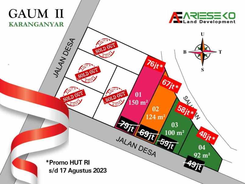 tanah murah dijual di gaum karanganyar