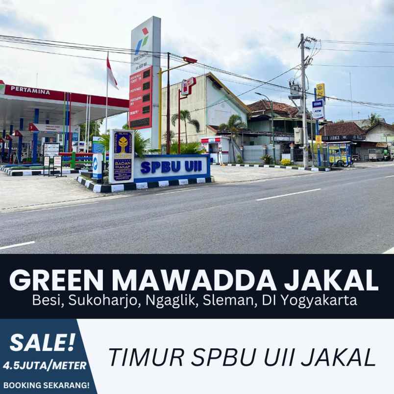 tanah pekarangan 4 5jt meter di jakal km 13 5