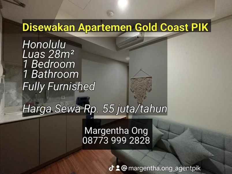 apartemen gold coast pik honolulu fully furnished