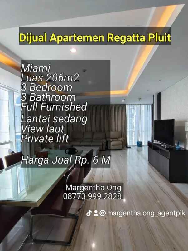 apartemen regatta pluit miami furnish private lift