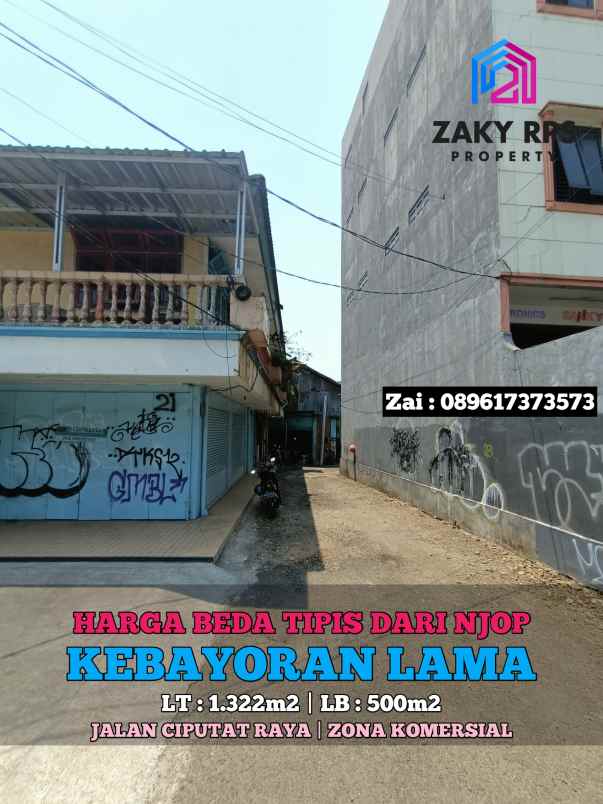 dijual ruko gudang kantor jalan ciputat raya