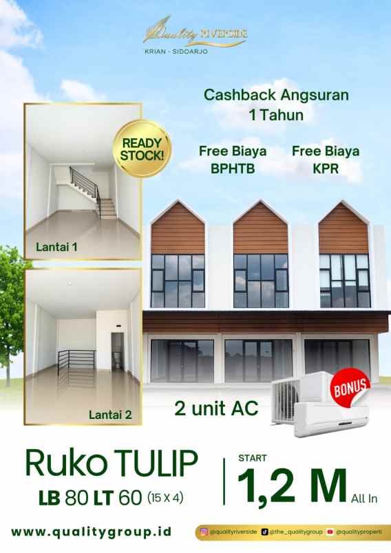 dijual ruko gudang kantor jerukgamping krian