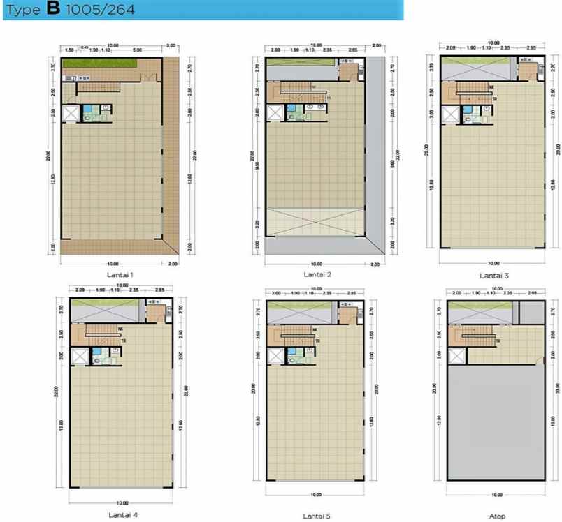 dijual ruko gudang kantor mega office park harapan