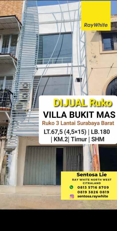 dijual ruko gudang kantor villa bukit mas