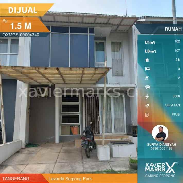 dijual rumah 2 lantai di laverde serpong park