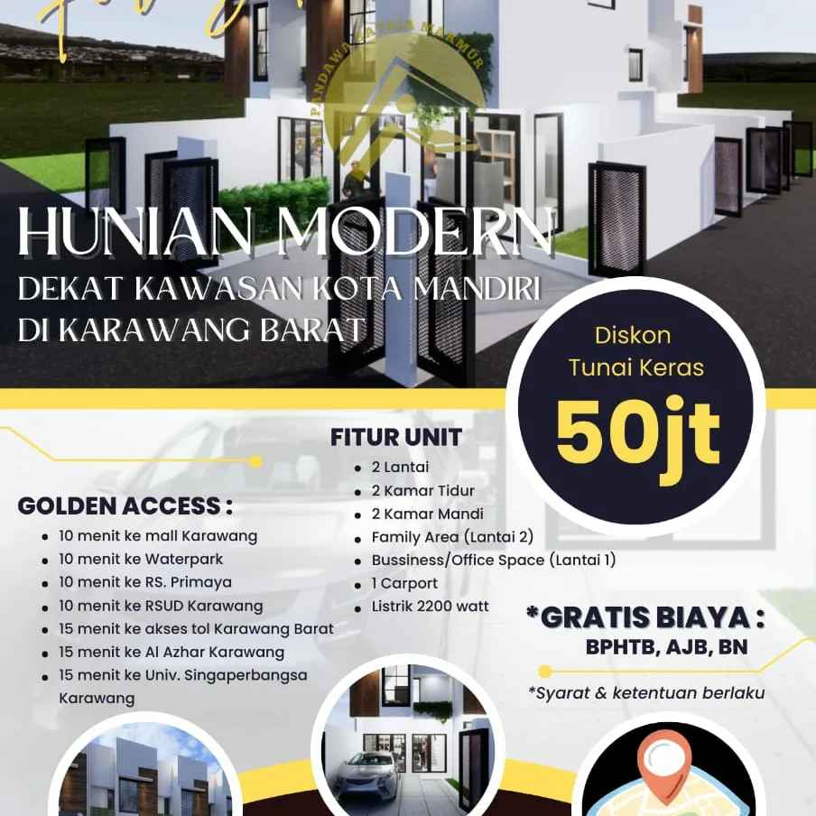 dijual rumah 2 lantai paling murah di karawang barat